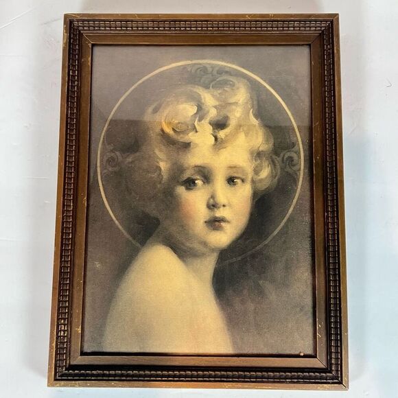 C. Bosseron Chambers "Light of the World" Jesus Art Print Vintage Antique